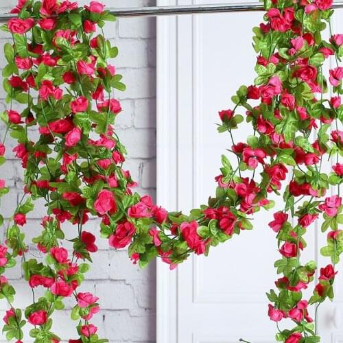 230Cm Artificial Rose Flowers Rattan Autumn Small Peony String Decor Silk Fake Garland For Wedding Home Hotel Garden Decoration