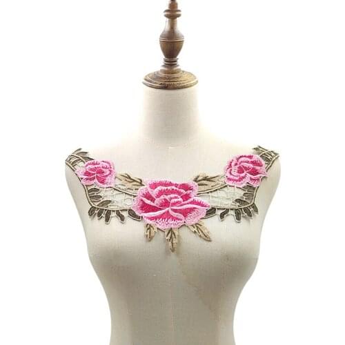 5Pcs Flower Floral Embroidered Lace Collar Applique for Clothes Diy Sewing Accessory Suppliers Sticker Neckline Scrapbooking