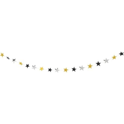 60% Hot Sale 4m Glitter Stars Garland Ornament Hanging Banner Bunting Graduation Party Decor Birthday Party Supplies