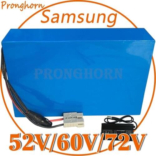 Electric Bicycle Battery 52V 60V 72V 15Ah 18Ah 20Ah 25Ah 30Ah E-Bike Lithium Battery use Samsung cell for1000W 2000W 3000W Motor