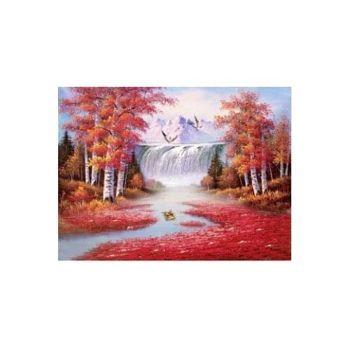 2019 NEW Full ROUND Diamond 5D DIY Diamond Painting "Fenglin waterfall" Embroidery Cross Stitch Rhinestone Mosaic Painting Decor