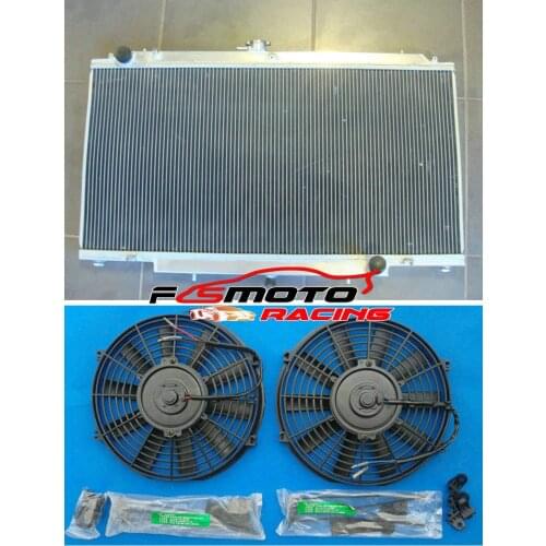 For fit Nissan GU Patrol Y61 Petrol 4.5L 4.5 Aluminum racing radiator & Fans manual MT