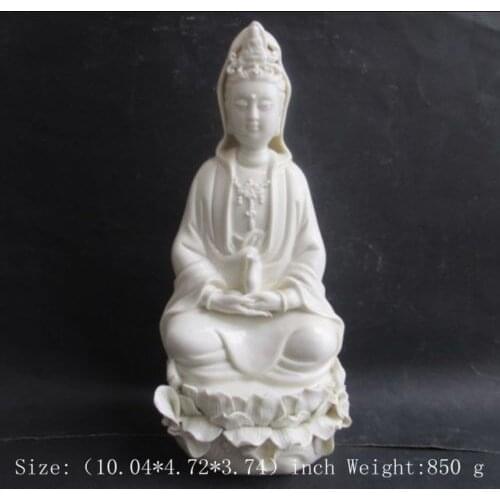 25.5 cm */ China dehua white porcelain goddess guanyin bodhisattva buddha statue