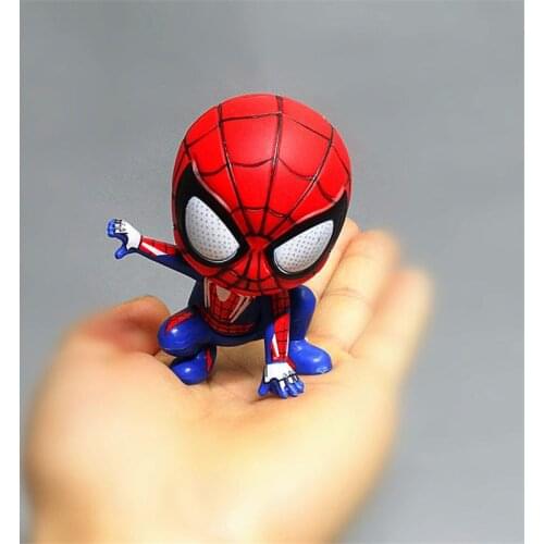 Disney 8cm Marvel Spiderman figure Doll Birthday Party Cake Decoration cartoon cute PVC Action Figure Toys for Children