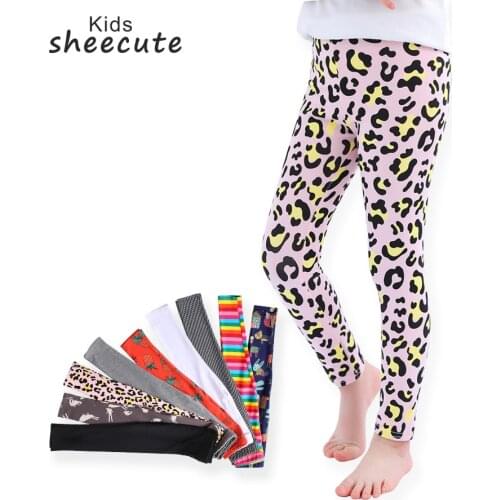 European Autumn Style Pure Cotton Girl Velet Printed Underpants Thick Fleece Girls Leggings