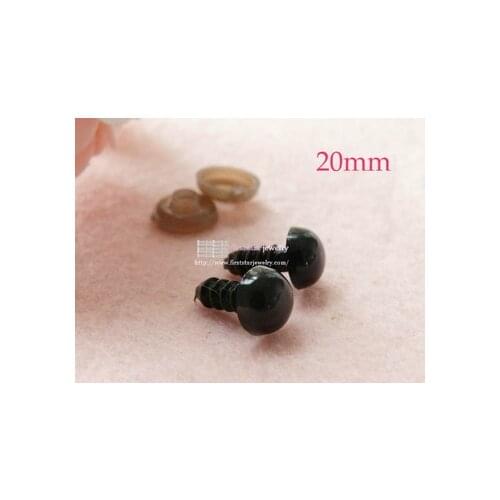 Doll findings plastic 20mm full black color eyes for plush Toy eyes with washers