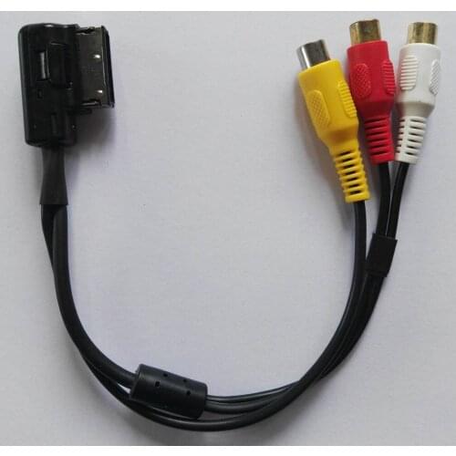 3RCA DVD AUX Video Input Cable For A6 A8 A7 Q5 Q7 S5 A4 With AMI Interface Date Transmission line