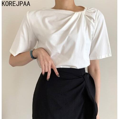 Женские футболки с коротким рукавом Korejpaa China At AliExpress