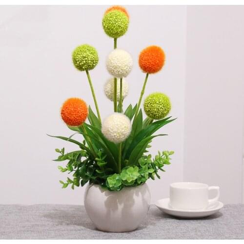 Creative Ceramic Vase Simulation Tulip Fake Flower Livingroom Table Figurine Home Decoration Crafts Flower Pot Crafts Ornament