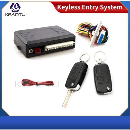 KSAOTU 405 Universal Car Alarm System Auto Door Remote Central Control Lock Locking Keyless LED Keychain Central Kit Door Lock