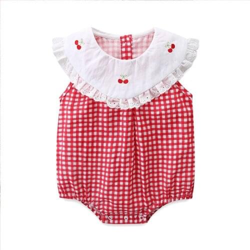 2021summer Baby Girls Romper Plaid