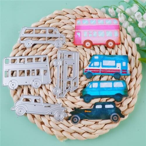InLoveArts Craft Bus Car Metal Cutting Dies Cut Die Mold Decoration Scrapbook Paper Craft Knife Mould Blade Punch Stencils Dies