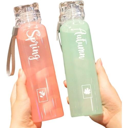 Cute Glass Water Bottle Girl Simple Large Capacity Glass Office Drink Bottles Student Portable Milk Fruit Bottle Tour Drinkware