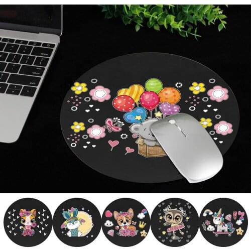 Cute Cartoon EVA Pattern Waterproof Desktop Mouse Pad Stylish Round Shape for Notebook Desktop Computer Mouse Pad