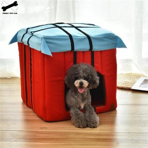 Soft Pet Bed Foldable Dog Bed Universal Pet Products Warm House For Cat Portable Closed Villa Teddy Kennel With A Hole