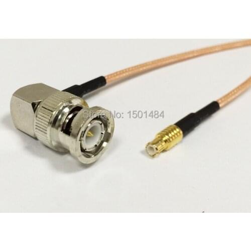 New BNC Male Plug Right Angle Connector Switch MCX Male Plug Convertor RG316 Wholesale Fast Ship 15CM 6" Adapter