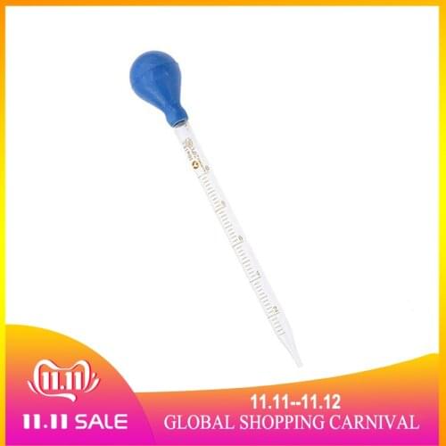 10ml Glass Scale Line Dropper Pipette Lab Dropper Dropping Pipet Blue Rubber Head Pipettors