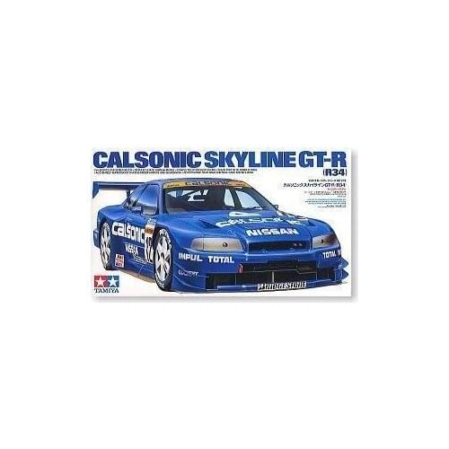 Tamiya plastic assembly car model 1/24 scale Nissan Calsonic Skyline GT-R R34 adult collection DIY assembly kit 24219