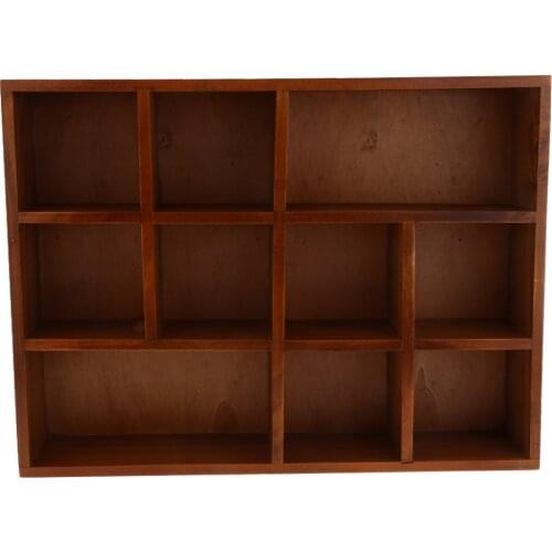 Hanging 10 Grid Wall Shelf for Trophy Photo Frames Collectibles Display