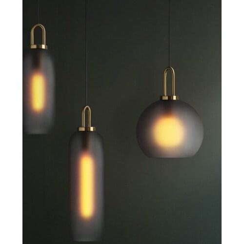 Postmodern dining room lamp study bedroom dining room bedside ball glass single head ring aisle Pendant Lights LB32308