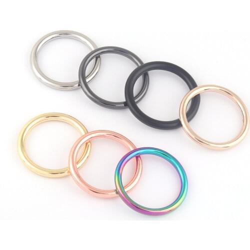 25mm Rainbow Metal Slide O Ring Welded Loop Round Lanyard Buckle Ring,Handbag Purse Bag Webbing Making Hardware Leather Craft