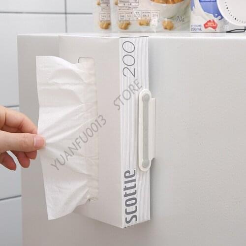 Adjustable Magnetic Fitted Tissue Box Storage Rack Modern Paper Magnet Refrigerator Box Tissue Rack Toilet Wc Paper Holder
