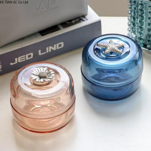 Modern Glass Jewelry Box Small Exquisite Earrings Necklace Accommodator Can Home Desktop Candy Snack Storage Box Home Decoration