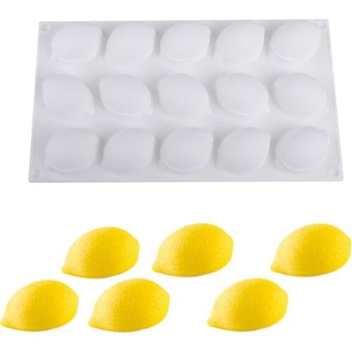 15 Cavity Lemon Shape Silicone Molds Cake Decorating Tools Bakeware French Dessert Mousse Cake Mold Baking Utensils