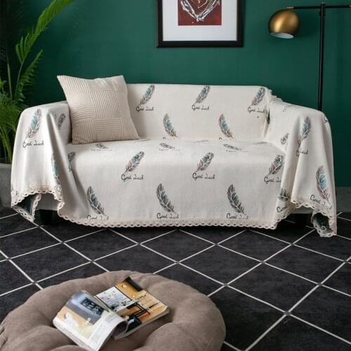 Chenille Leaf Towel Tassel Blanket Couch Sofa Decorative Slipcover Throw Stitching Blanket Rug for Living Room