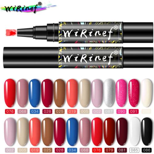WiRinef Nude Colors UV Nail Gel Pen Varnish 3 In 1 One Step Nail Gel Lacquer Pen Nail Art Manicure Not Need Base Top Coat