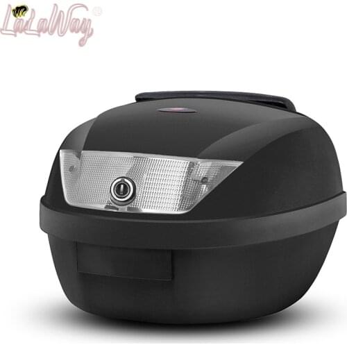 28L Universal Motorcycle Tour Tail Box Scooter Trunk Luggage Top Lock Storage Carrier Case with soft backrest