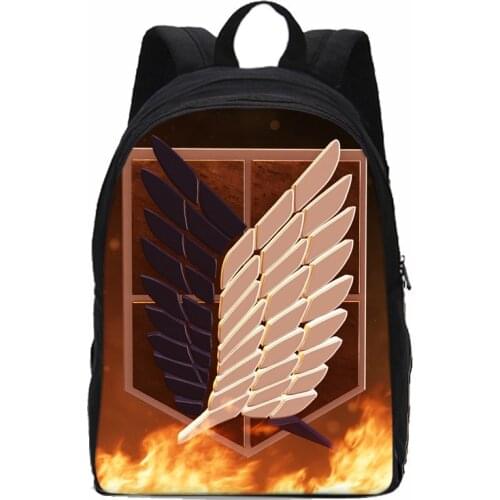 2021 New Boys Girls Backpack 3D Print Attack on Titan Teenager Cosplay Waterproof Oxford Travel Bags School Bags Laptop Bags