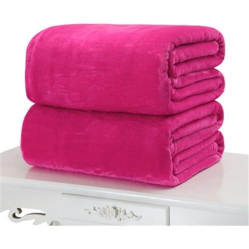 High quality Solid color blanket plain flannel coral fleece sheet small blanket pet blanket office nap air conditioning blanket