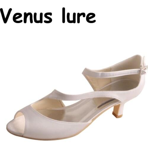 White Cutout Vintage Shoes Wedding Women 5CM Peep Toe Roman Pumps