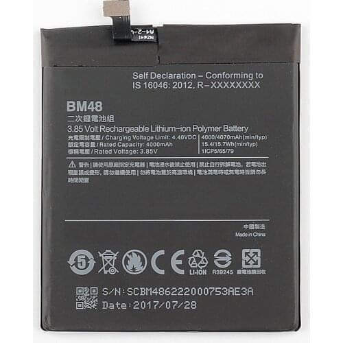 10pcs/lot cellphone Battery BM48 for Xiaomi Note 2 Note2 Phone replacement 4000mah Li-ion battery
