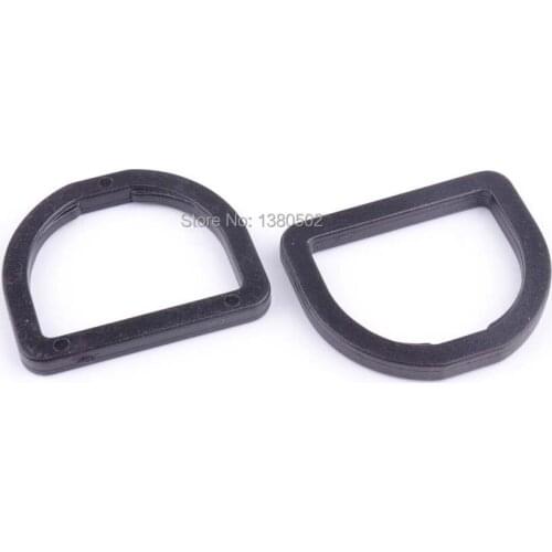 10pcs/lot D Ring Plastic Black color Buckles Square Rectangle Backpack Straps luggage Bags