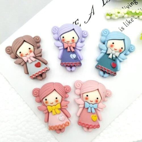 10Pcs Cartoon Girls Kawaii Flatback Resin Princess DIY Embellishments for Hair Bows Scrapbooking