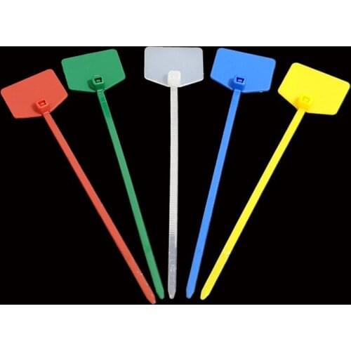 100PCS/ lot ,Color label cable tie 3*120mm network label, sign, label cable tie buckle