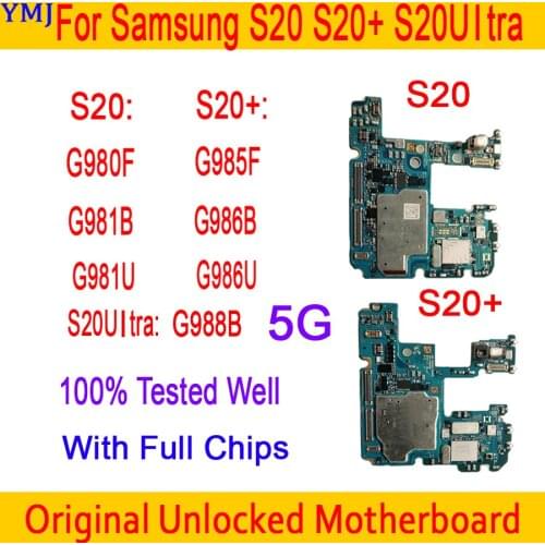 128GB For Samsung Galaxy S20 G980F G985F G981B G986B G986U G988B G981U G988U Motherboard,Origina Unlock Support 5G Logic board