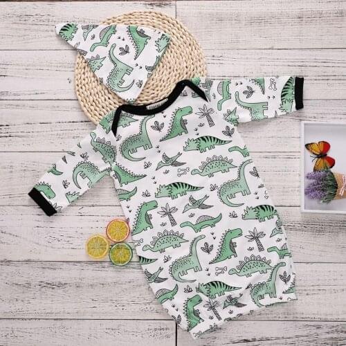 2pcs/Set! Newborn Sleepwear Kids Robe Infant Boys Girls Cartoon Baby Sleeping Bag Winter Bathrobe Sleeping Pajamas +Hat 0-3M