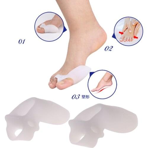 2Pcs Silicone Gel Bunion Splint Big Toe Separator Overlapping Spreader Corrector Hallux Valgus Foot Massager