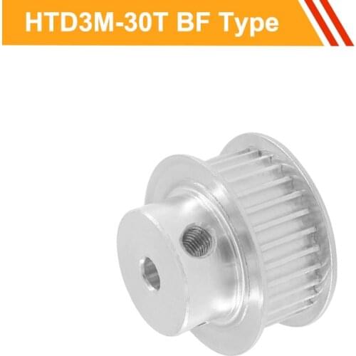 3M 30T Timing Pulley HTD3M Type Aluminium Pulley Wheel 11mm/16mm Belt Width 6/6.35/8/10/14/15/16mm Bore Tooth Belt Pulley