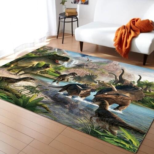 3D Cartoon Dinosaur Pattern Carpets for Living Room Bedroom Area Rug Kids Room Play Mat 3D Printed Home Large Carpet