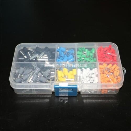 400pcs boxed European insulated crimp terminal connector pin tube type terminal terminal copper nose