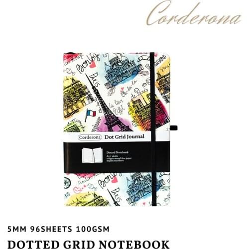A5 Paris Eiffel Tower Dotted Journal Hard Cover Dot Grid Bullet Notebook Diary Planner Travel Diary
