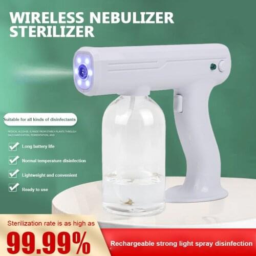 PC Nozzle USB 800ML Blu-ray Wireless Rechargeable Nano Steam Spray Gun Atomization Disinfection Sprayer Spray Gun Mixed Dropship