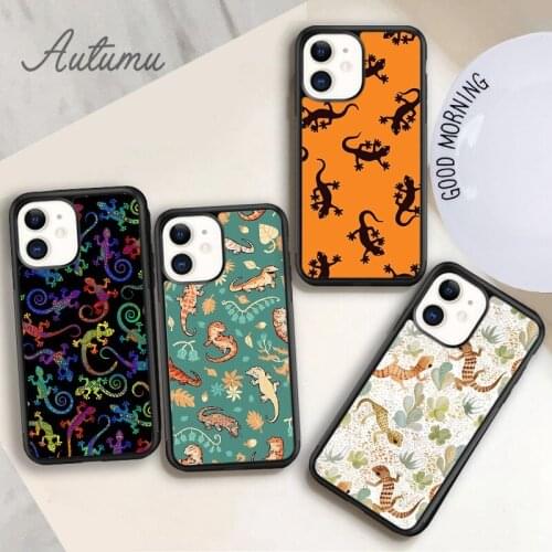 Lizards Geckos Phone Case for iPhone 11 12 Pro Max mini X XR XS SE 2020 5 6S 7 8 Plus Samsung Galaxy S8 S9 S10 Cover shell