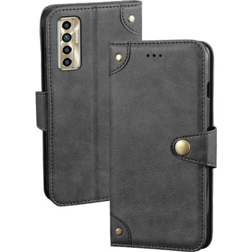 For Tecno Camon 17P Case Retro Magnetic Flip Wallet Leather Capa Case For Tecno Camon17P CG7 Cover Unique Metal Buckle Design