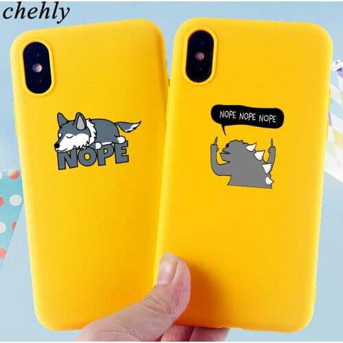 Phone Case for IPhone 6s 7 8 11 Plus Pro X XS Max XR Nope Husky Corgi Pig Cases Soft Silicone Fitted TPU Back Accessories Covers