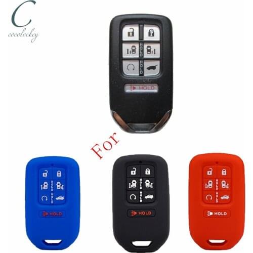 Cocolockey Rubber Car Key Cover Case for honda odyssey 2017 2018 Silicone Smart Remote Keyless Shell 7 Button No Logo